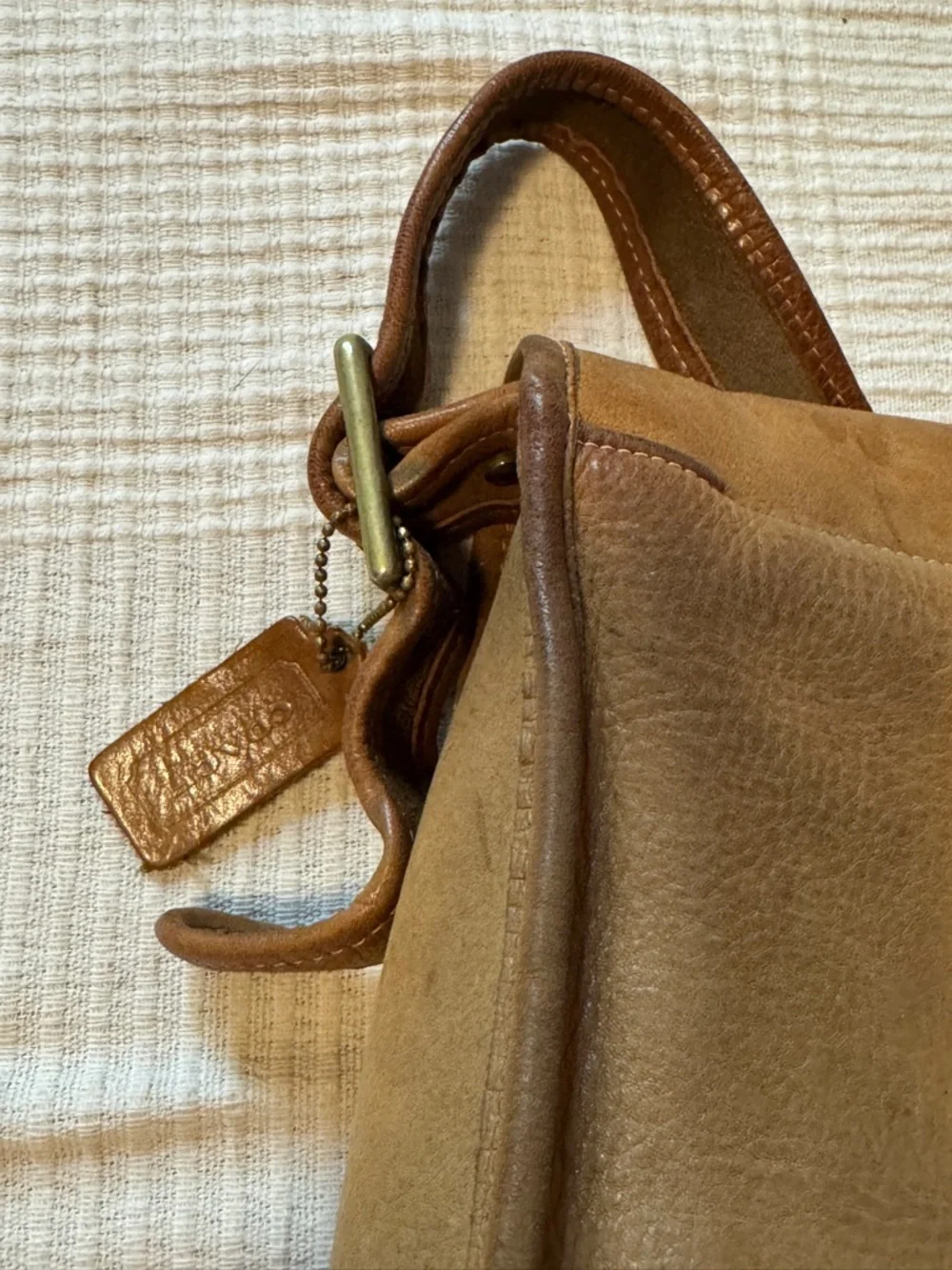 Vintage Coach Pre Creed NYC Tan Brown Leather Courier Messenger Bag 1970s - Picture 6 of 14